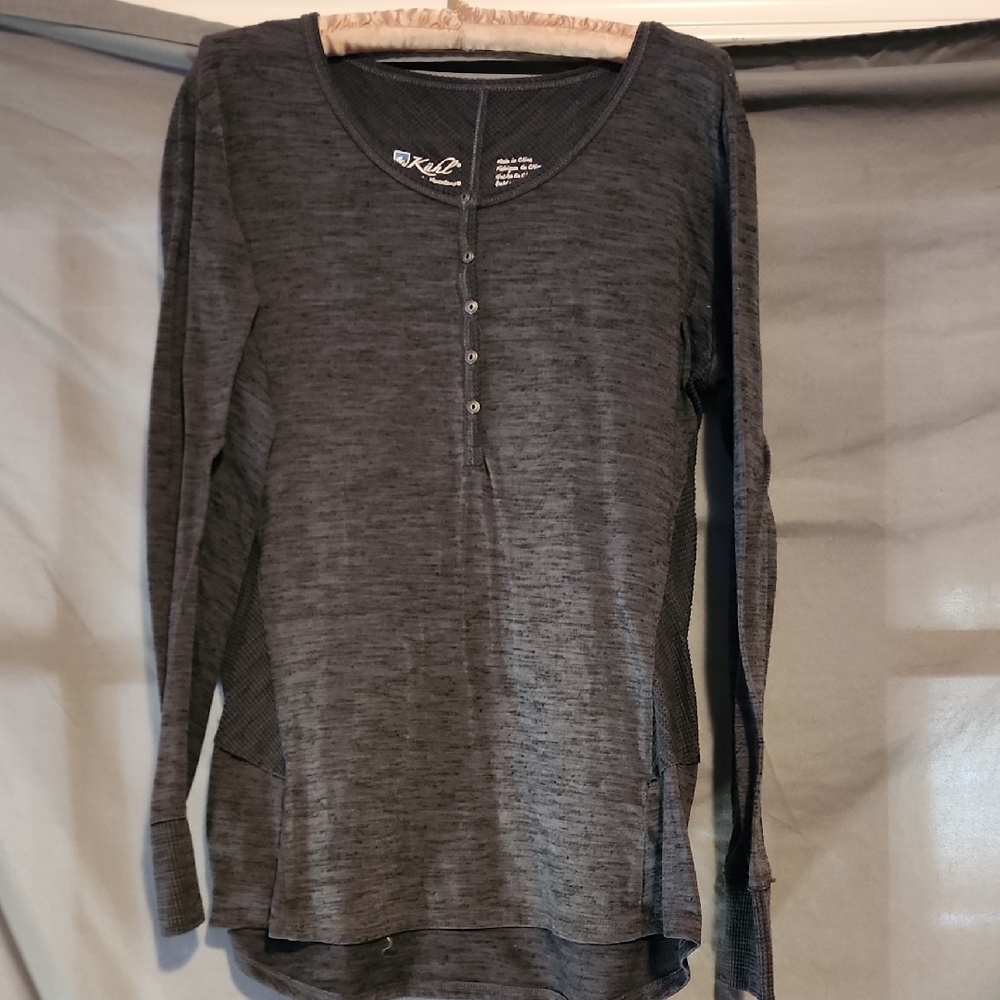 Kuhl Charcoal Long Sleeve Henley Top